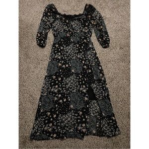 Lush Floral Chiffon Maxi Dress